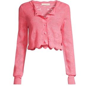 LoveShackFancy Muriel Crochet Crop Cardigan